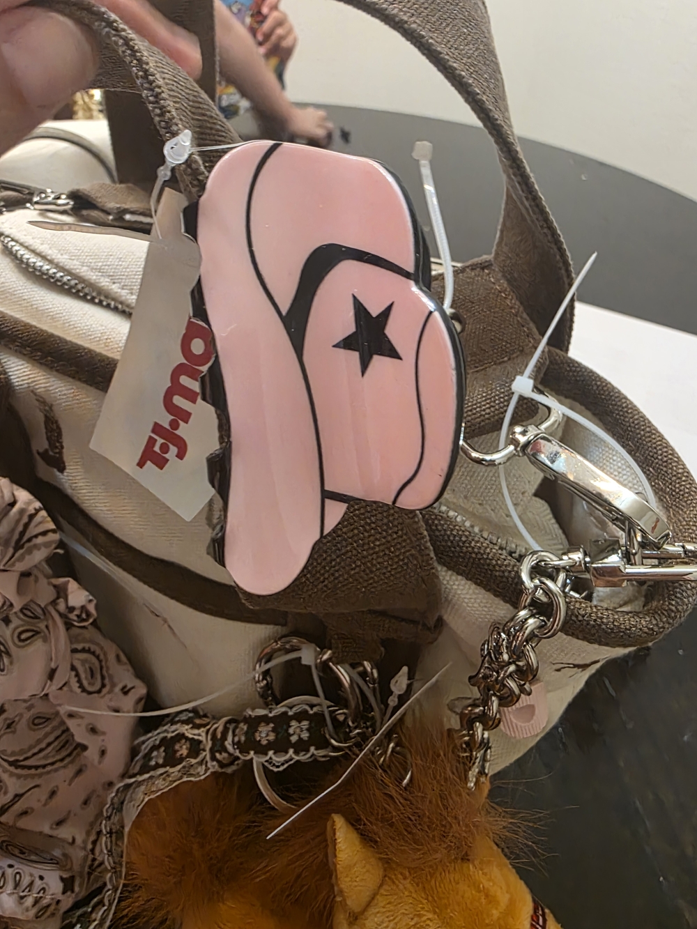 Madden Girl Beige & Pink Western Kids Tote with Pony Charm - Picture 5 of 6